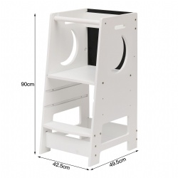 Solid wood learning tower white