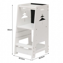 Solid wood todder tower white
